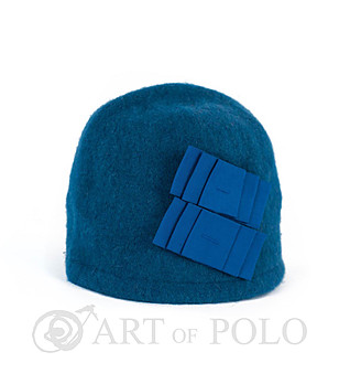 Дамска вълнена синя шапка Roxana снимка