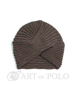 Плетена кафява дамска шапка Pipa снимка