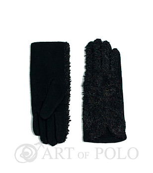 Черни дамски вълнени ръкавици Vanessa снимка