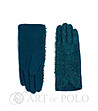 Вълнени дамски ръкавици в цвят петрол Vanessa-0 снимка