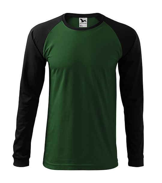 Мъжка памучна блуза в черно и зелено Oliver снимка