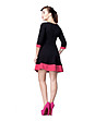 Черна рокля с розови елементи Oksana-1 снимка