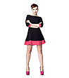 Черна рокля с розови елементи Oksana-3 снимка