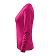 Дамска памучна блуза в цвят циклама Mona с V-образно деколте-4 снимка