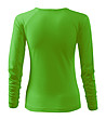Дамска памучна блуза в зелено Mona с V-образно деколте-1 снимка