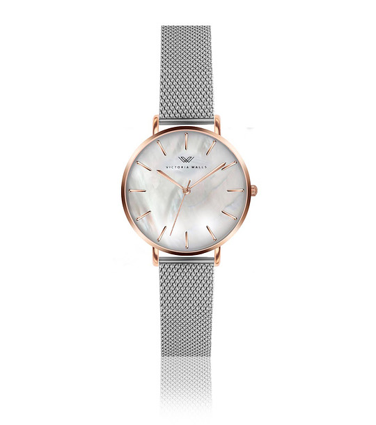Дамски часовник в златисто и сребристо със седефен циферблат Lina снимка