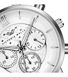 Дамски часовник хроногргаф в сребристо с бяла каишка Rina-2 снимка