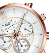 Дамски часовник хронограф в златисто с бяла каишка Rina-2 снимка