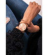 Дамски златист часовник с черна верижка Dilena-1 снимка