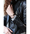 Дамски часовник в златисто с черна верижка  Lidia-1 снимка