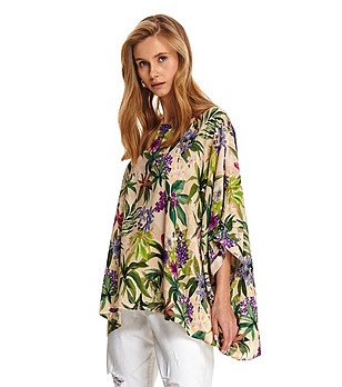 Многоцветна дамска блуза с флорален принт Adelina снимка
