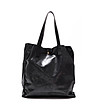 Кожена дамска чанта в черен цвят Leila-2 снимка