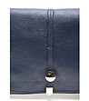 Синя кожена дамска чанта за рамо Jeanni-2 снимка