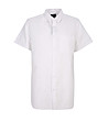Бяла памучна мъжка риза на точки Carlos-4 снимка