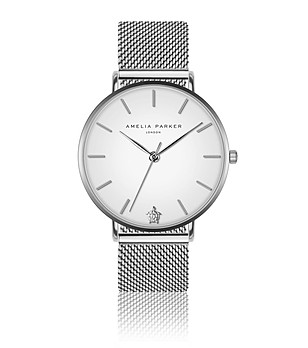 Дамски часовник в сребристо с бял циферблат Rikarda снимка