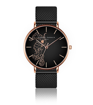Дамски часовник в черно и розовозлатисто Alenia снимка