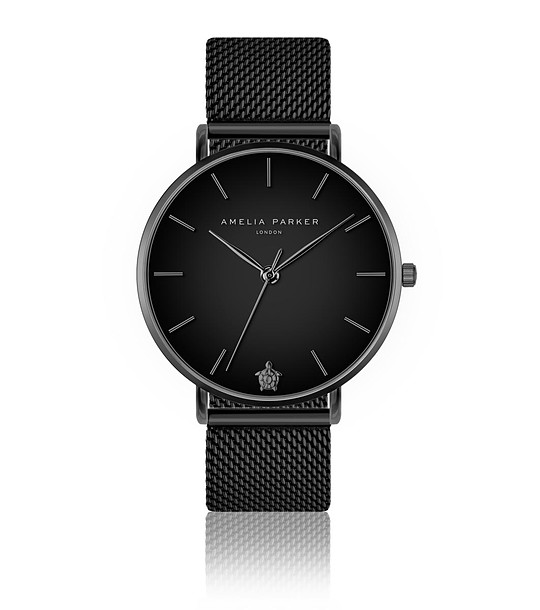 Черен дамски часовник с мрежеста верижка Oliana снимка