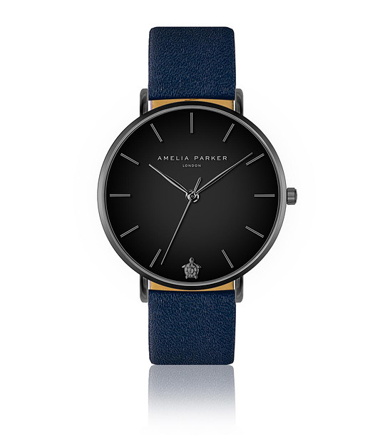 Черен дамски часовник със синя каишка Oliana снимка