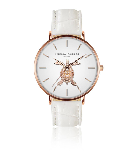 Дамски часовник в бяло и розовозлатисто Rikarda снимка