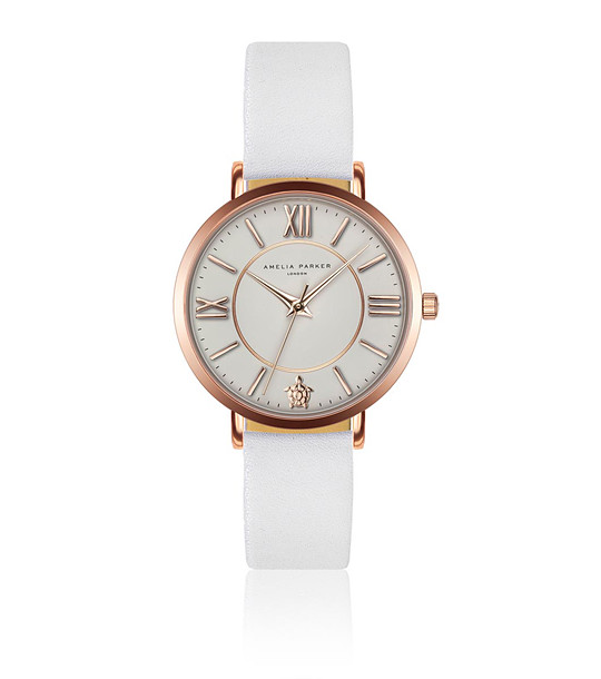 Дамски часовник в бяло и розовозлатисто Thea снимка