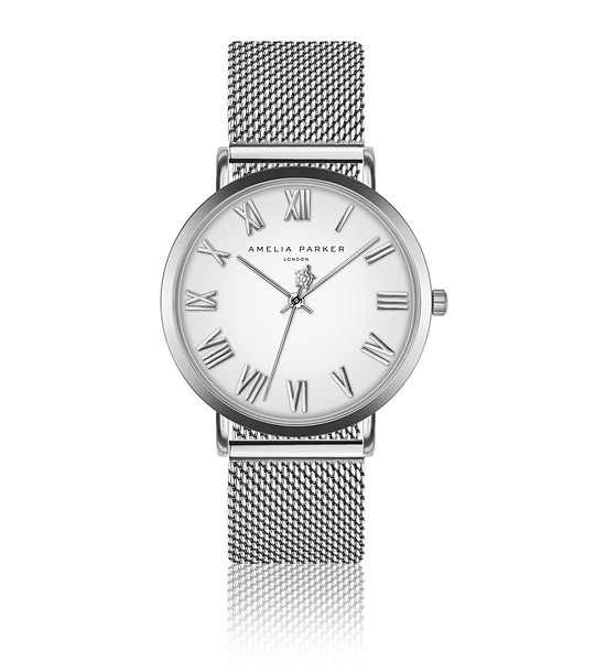 Сребрист дамски часовник с бял циферблат Lala снимка
