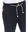 Тъмносин мъжки къс панталон с лен Woff-3 снимка
