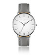 Сребрист часовник с бял циферблат и сива каишка Rikarda-0 снимка