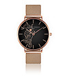 Розовозлатист часовник с черен циферблат Alenia-0 снимка