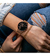 Розовозлатист часовник с черен циферблат Alenia-1 снимка