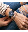 Черен дамски часовник със син циферблат Aura-1 снимка