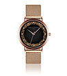 Розовозлатист дамски часовник с черен циферблат Emelia-0 снимка
