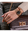 Розовозлатист дамски часовник с черен циферблат Emelia-1 снимка