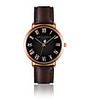Дамски часовник в розовозлатисто и черно с кафява каишка Lorain-0 снимка