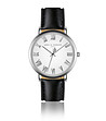 Сребрист дамски часовник с бял циферблат и черна каишка Lala-0 снимка