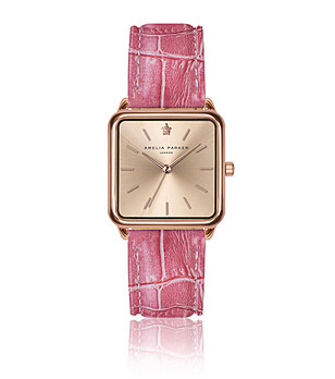 Дамски часовник в розовозлатисто с розова каишка Lusia снимка