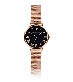 Розовозлатист дамски часовник Tolla с черен циферблат снимка