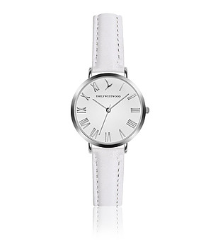 Дамски часовник в сребристо и бяло Olga снимка