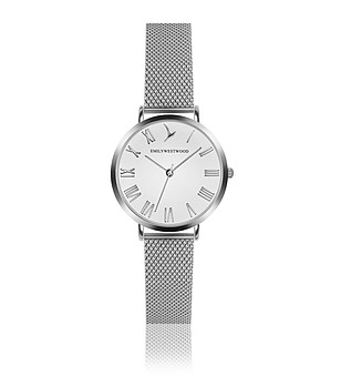 Дамски часовник в сребристо и бяло Manuela снимка