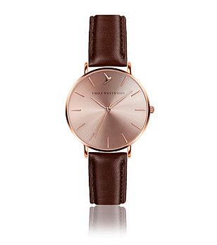Дамски часовник в кафяво и розовозлатисто Kimberly снимка