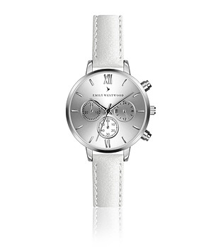 Бял дамски часовник Anabel със сребрист корпус снимка