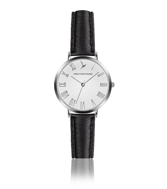 Дамски часовник в сребристо, бяло и черно Olga снимка