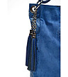 Синя кожена дамска чанта Augusta-2 снимка