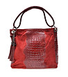 Червена дамска кожена чанта Augusta-1 снимка