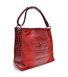 Червена дамска кожена чанта Augusta-2 снимка