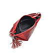 Червена дамска кожена чанта Augusta-4 снимка