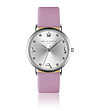 Сребрист дамски часовник с розова каишка Tassia-0 снимка