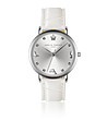 Сребрист дамски часовник с бяла каишка Tassia-0 снимка