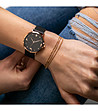 Дамски часовник в розовозлатисто и черно с верижка Viv-1 снимка