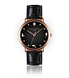 Дамски часовник в розовозлатисто и черно с каишка с релеф Viv-0 снимка