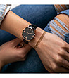 Дамски часовник в розовозлатисто и черно с каишка с релеф Viv-1 снимка